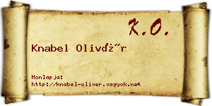 Knabel Olivér névjegykártya